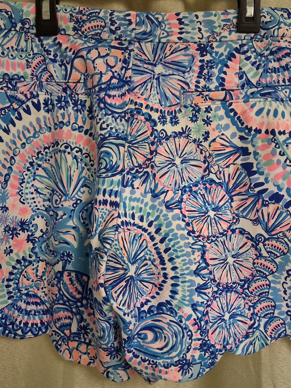 Lilly Pulitzer Blue, Pink & White Scalloped Hem Skort